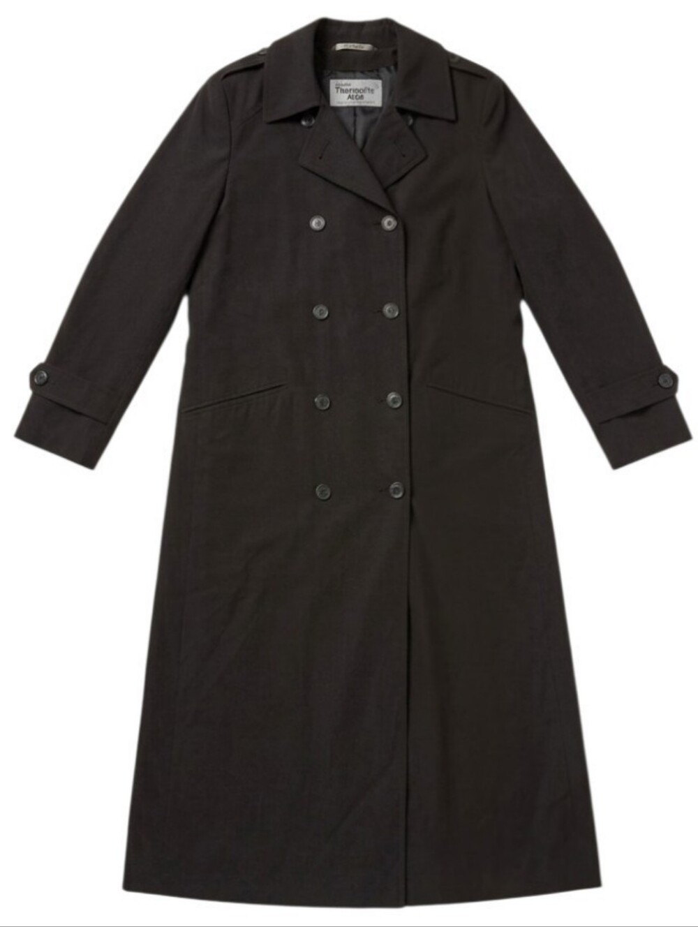 VINTAGE Delta Airlines Flight Attendant Trench Coat Black Zip Out Thermo Liner 6